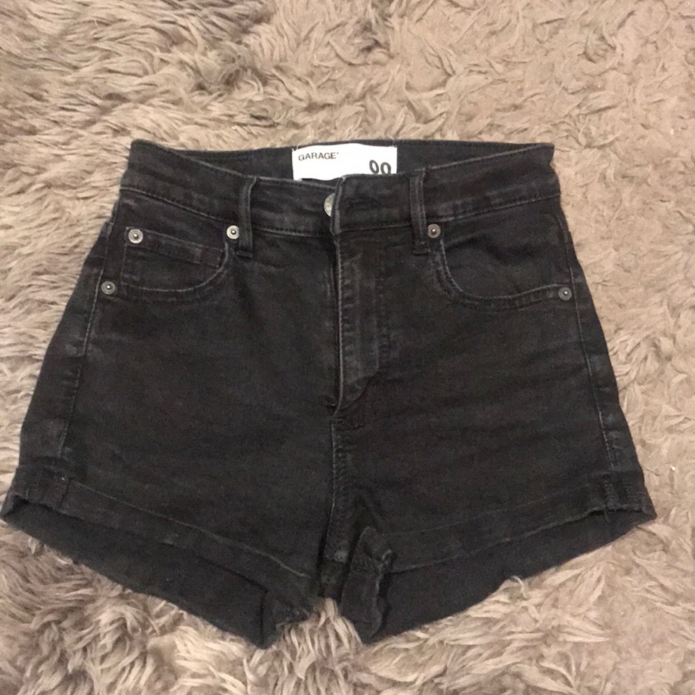 High waisted black shorts